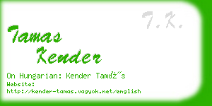 tamas kender business card